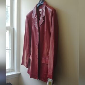 Absolutely Beautiful, NWT, Genuine Lamb Skin, Women's,Red Leather Jacket, Size L